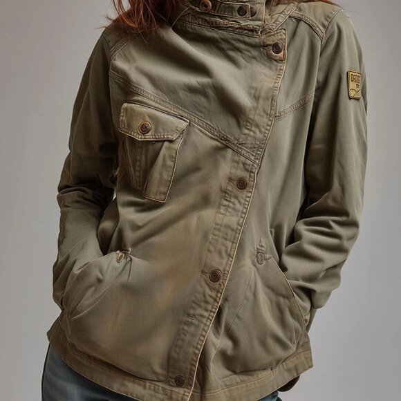 Retro Stand Collar Slanted Placket Pocket Jacket  14 reviews - Picture 5 of 5